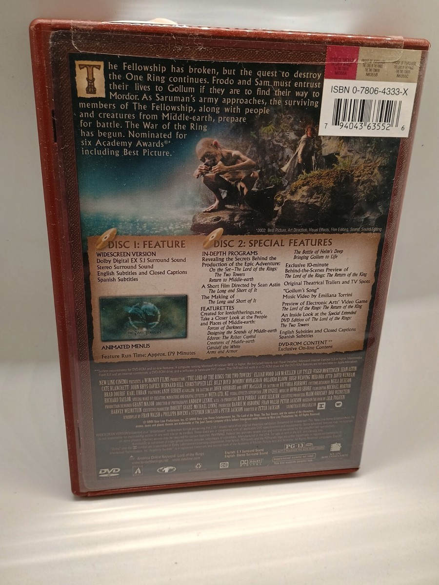 Used Lord of the Rings The Two Towers DVD | eBay