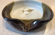 Vintage MCM Nautical Seagull Bird Ashtray Stoneware 6 1/2" Signed by Artist