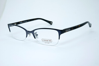 Coach Hc 5046 9153 Satin Navy/Dark Tortoise Authentic Eyeglasses 50-18-135 COACH HC 5046 (Leigh) Half 9153 Satin Navy Dark Tortoise 50  main image 2