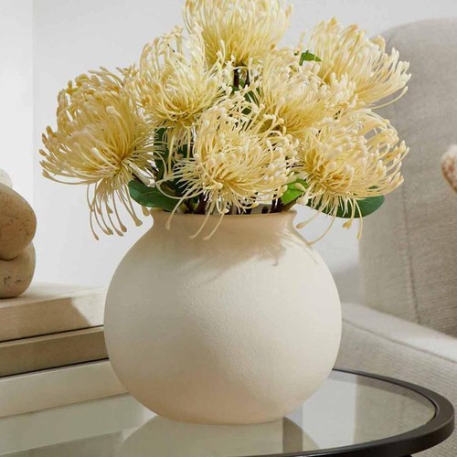 Ceramic Round Vase Matte Finish Indoor Flower Display Home Decor Piece New - Picture 2 of 6