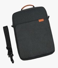 Black Laptop Bag With Adjustable Strap  Handle Padded Compartments Front Pocket