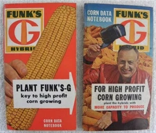 2 Old Funks G Hybrid Seed Corn Farm Data Notebook, Funk's 1964,1965