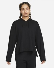 Nike Yoga Dri-FIT Women's Fleece Pullover Hoodie Black Size Medium DM7033-010