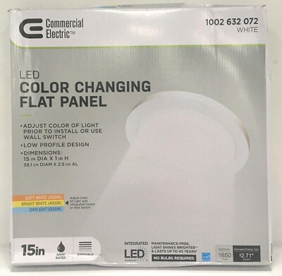 15 in. 22.5-Watt Dimmable White Integrated LED Edge-Lit Round Flat Panel Flush