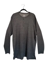 NWT THE FOUNDRY SUPPLY Men’s T.SHIRT  Size 2XLT US Long Sleeve Heather Gray