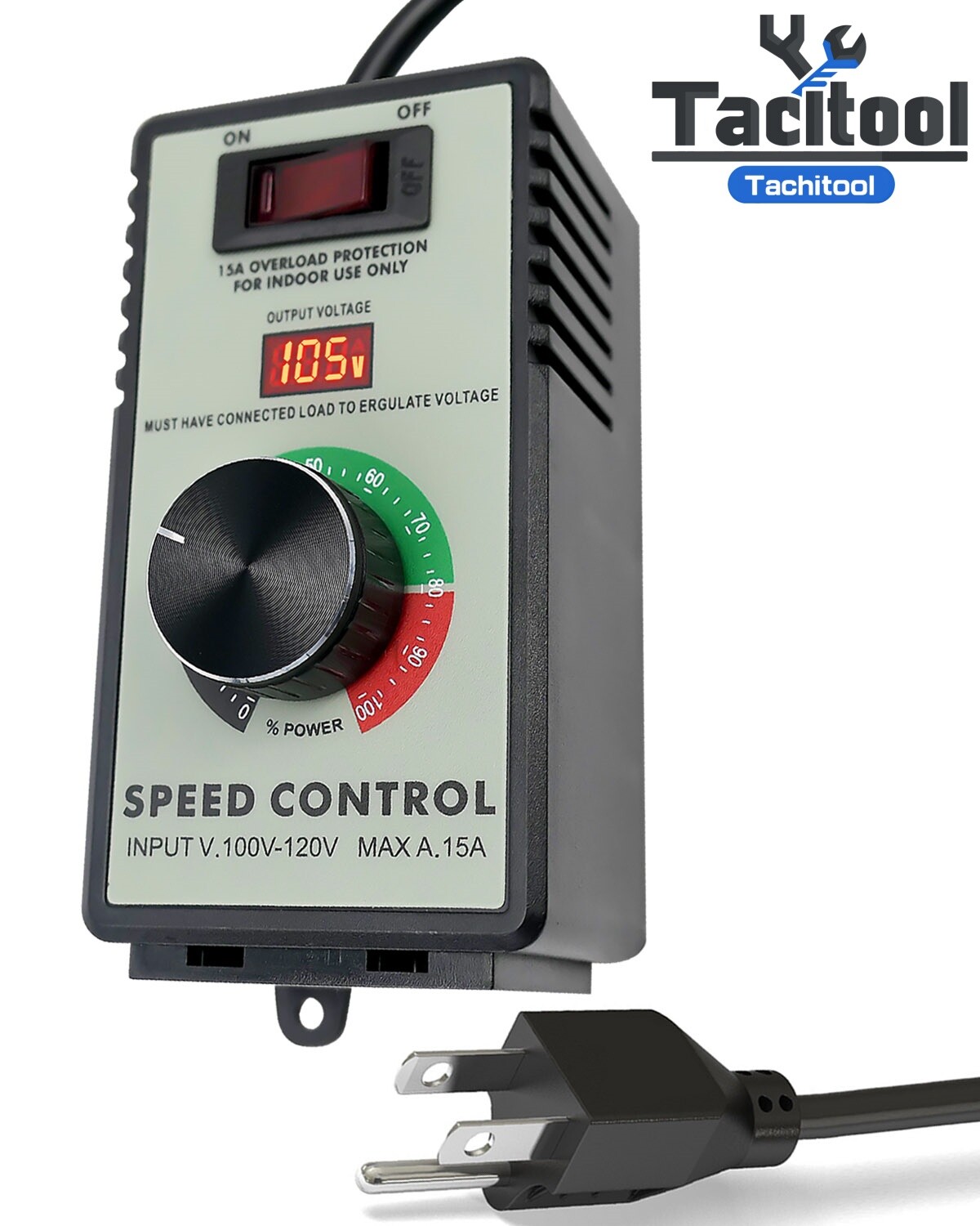 AC Electric Fan Variable Speed,AC Motor Speed Controller 100V-120V 15A MAX-image