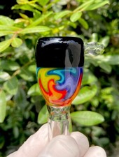 14mm Wig Wag Glass Bowl ( Black) Made In The USA