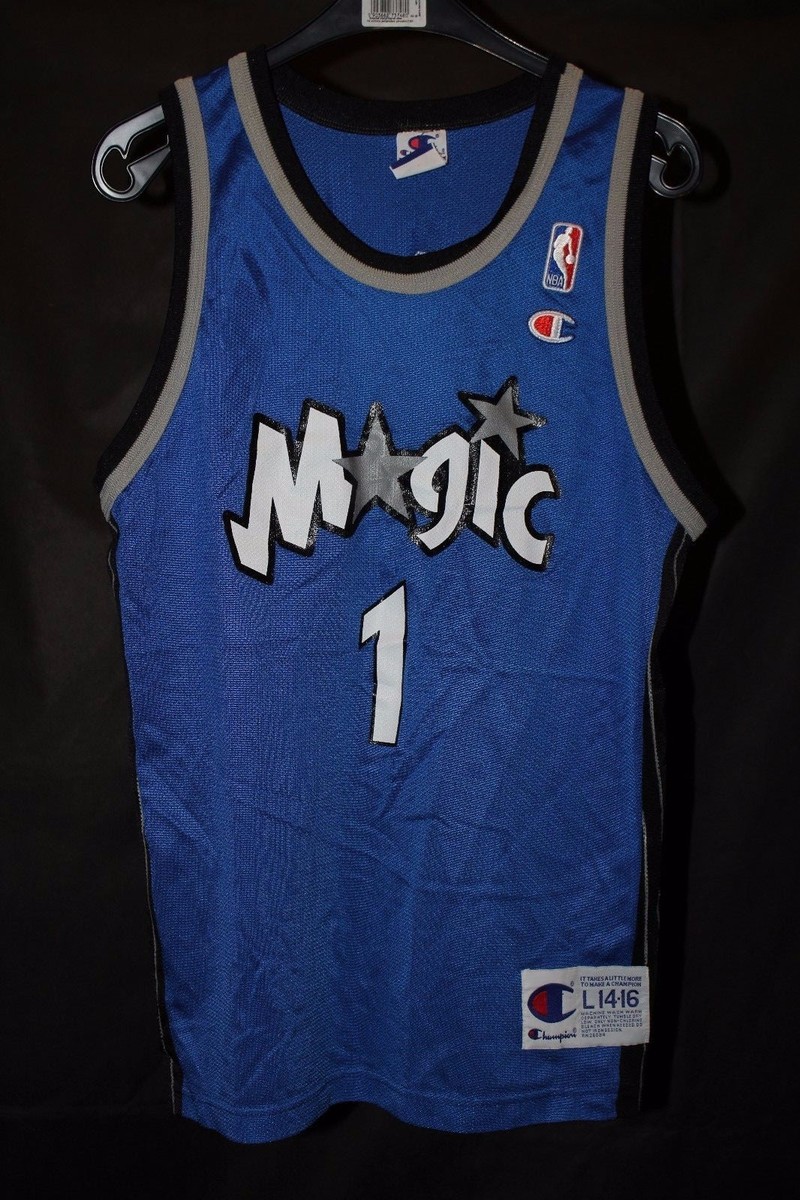 NBA ORLANDO MAGIC CHAMPION JERSEY SHIRT #1 HARDAWAY BLUE SIZE L