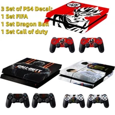 3 Set Vinyl Decal Protective Skin Cover Sticker for Sony PS4 Console &Control