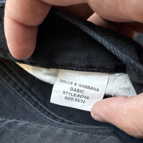 Dolce & Gabbana Washed Black Straight Jeans DG Men’s Size 52x32 Fits 34x27 WORN - Picture 7 of 12