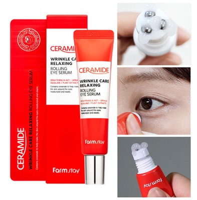 [Farmstay]Ceramide Wrinkle Care Relaxing Rolling Eye Serum 25ml/NO.1 Korean Made