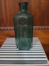 Rumford Chemical Works Bottle Blue Antique Cathedral Glass Medicine & Apothecary