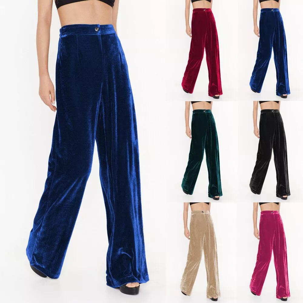 Buy Black Solid Velvet Trousers Online at Rs.671 | Libas