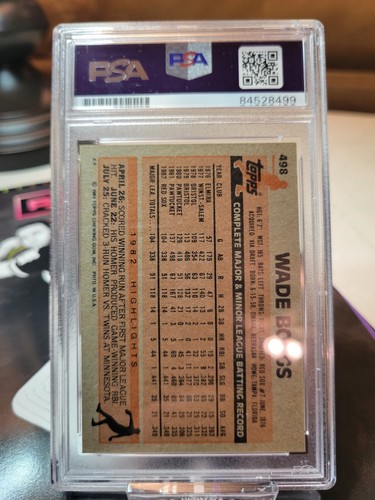 1983 Topps WADE BOGGS #498 RC Auto Autograph PSA/DNA 10 Auto - Picture 2 of 2