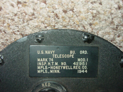 Vtg 1944 WWII WW2 Era Military US Navy Telescope Sight Scope Mark