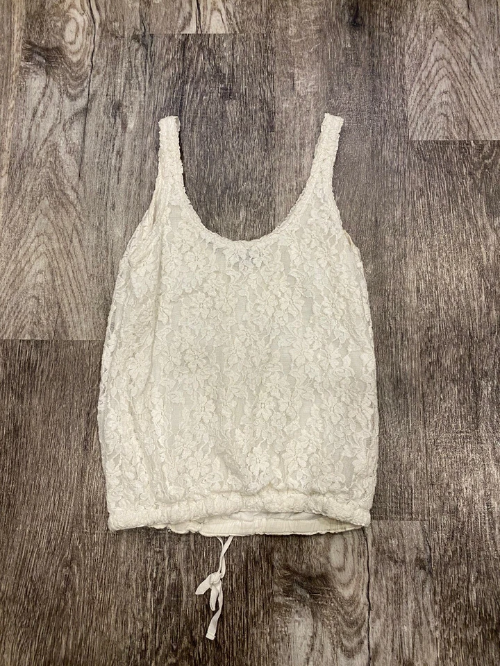 Camiseta sin mangas Abercrombie niños niñas L blanca con cordones abotonados A&F usada en excelente estado 8-33 Foto 2 de 3