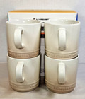 Le Creuset Stoneware 12 fl oz London Mug Set of 4 Meringue 350 ml NIB