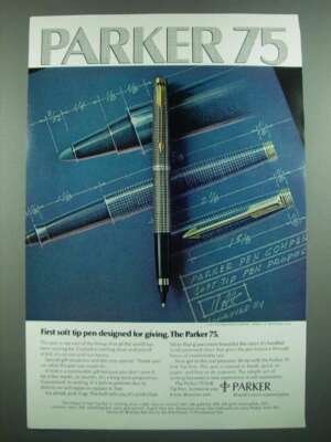 1973 Parker 75 Soft Tip Pen Ad - Designed For Giving
