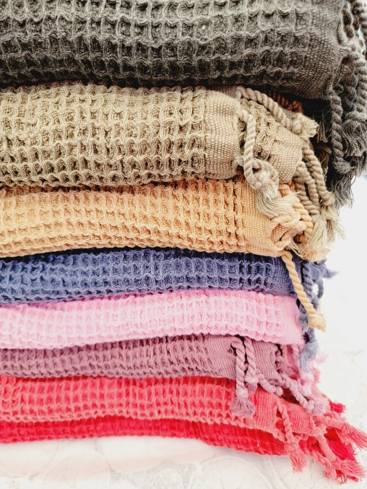 Premium Waffle Turkish Towel,Absorbent Bath Towel 100% cotton unisex throw,towel - Image 3 of 4