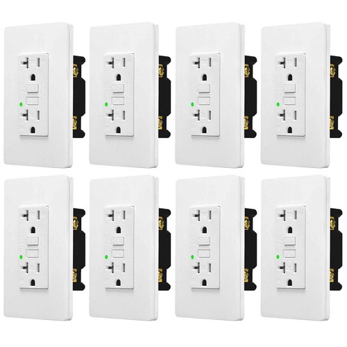 20AMP GFCI Outlet – Tamper Resistant, ETL Listed, White, With Dual USB Ports (4-Pack)