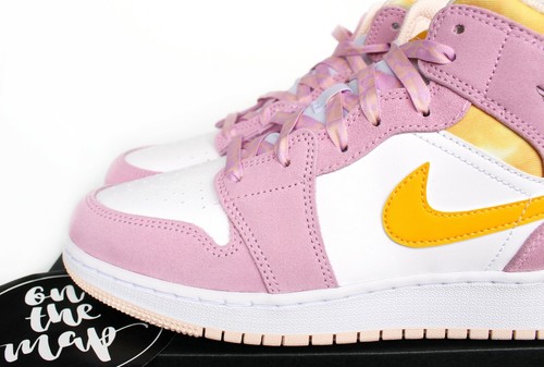Nike Air Jordan 1 Retro Mid SE Cherry Blossom Pink Yellow GS UK 3 4 5 6 7 US Neu - Bild 4 von 12