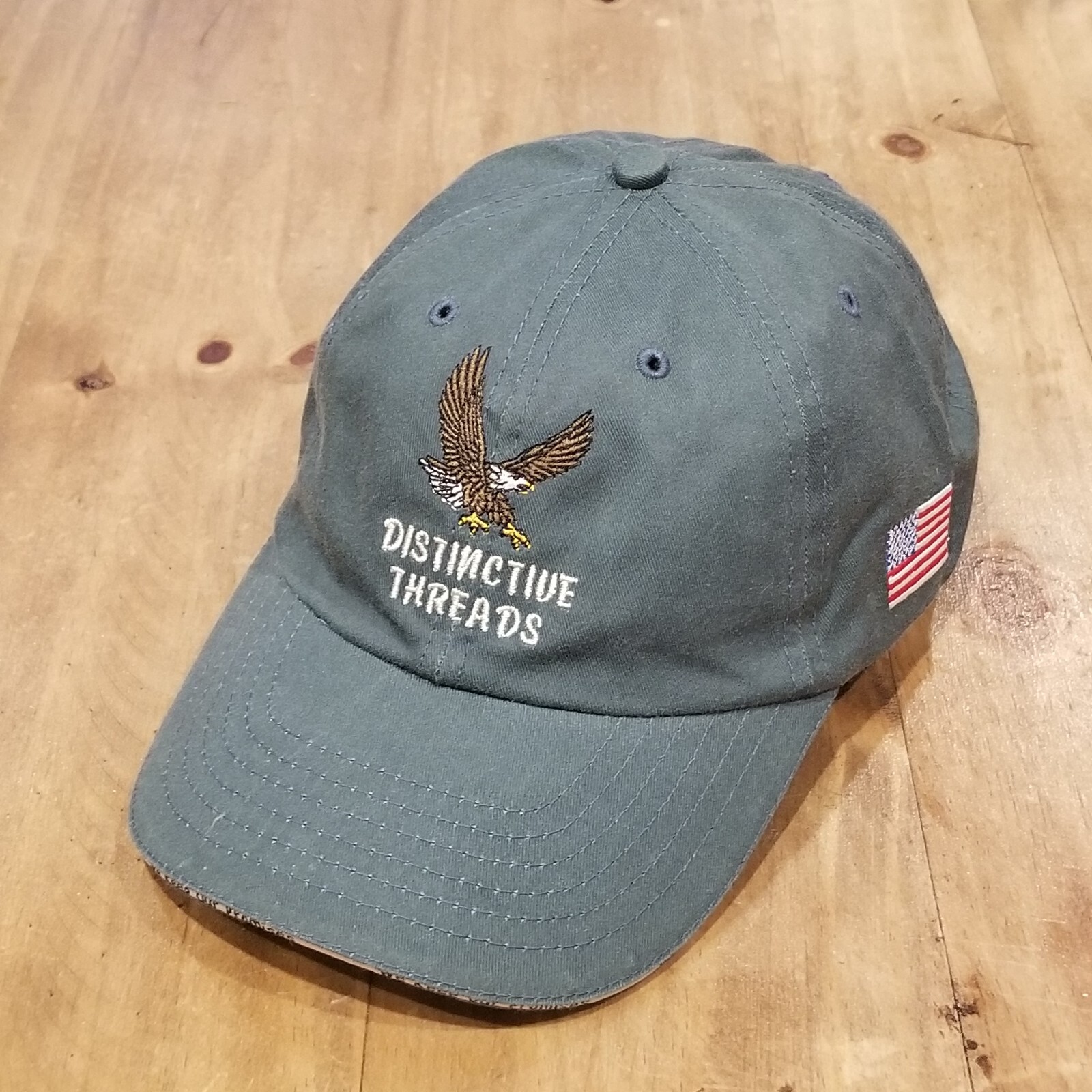 Distinctive Threads Eagle Hat Cap Strap Back Gree… - image 5