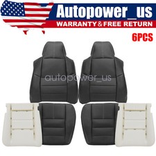 For 2008-2010 Ford F250 Super Duty Front Leather Seat Cover Black Foam Cushion