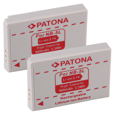 2 x Patona Akku Canon PowerShot SX200 IS, SX210 IS, SX220 HS, SX230 HS - NB-5L