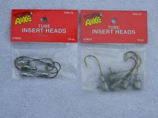 3 Packs of Arkie Lures Tube Insert Heads (TIHK) - 5 per Pack - Size 1/8, 1/4oz.