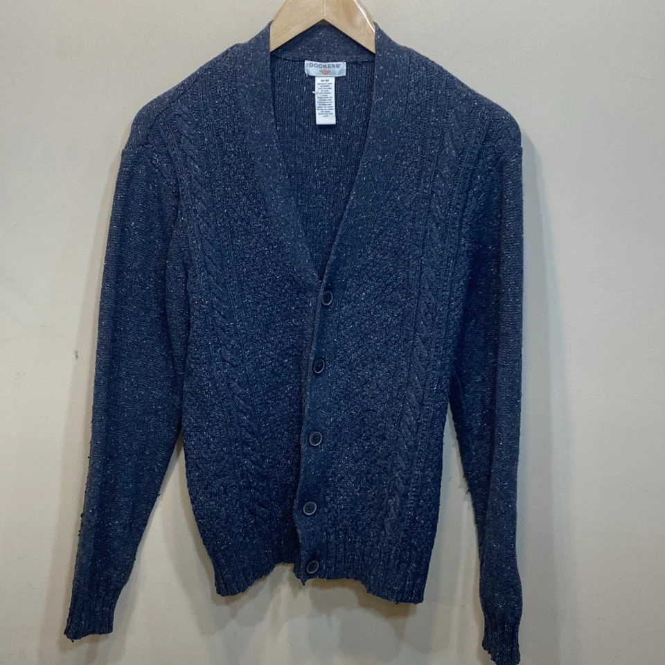 Dockers Cardigan Men’s Size Medium M Wool Blend Sweater Kurt Cobain Grandpa E6 - Image 4 of 4