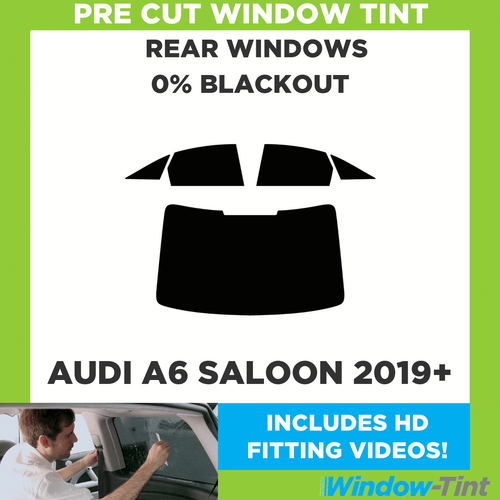 Für Audi A6 4-door Limousine 2019 + Vor Cut Fenster Getönt Heck 0% Blackout - Picture 1 of 10