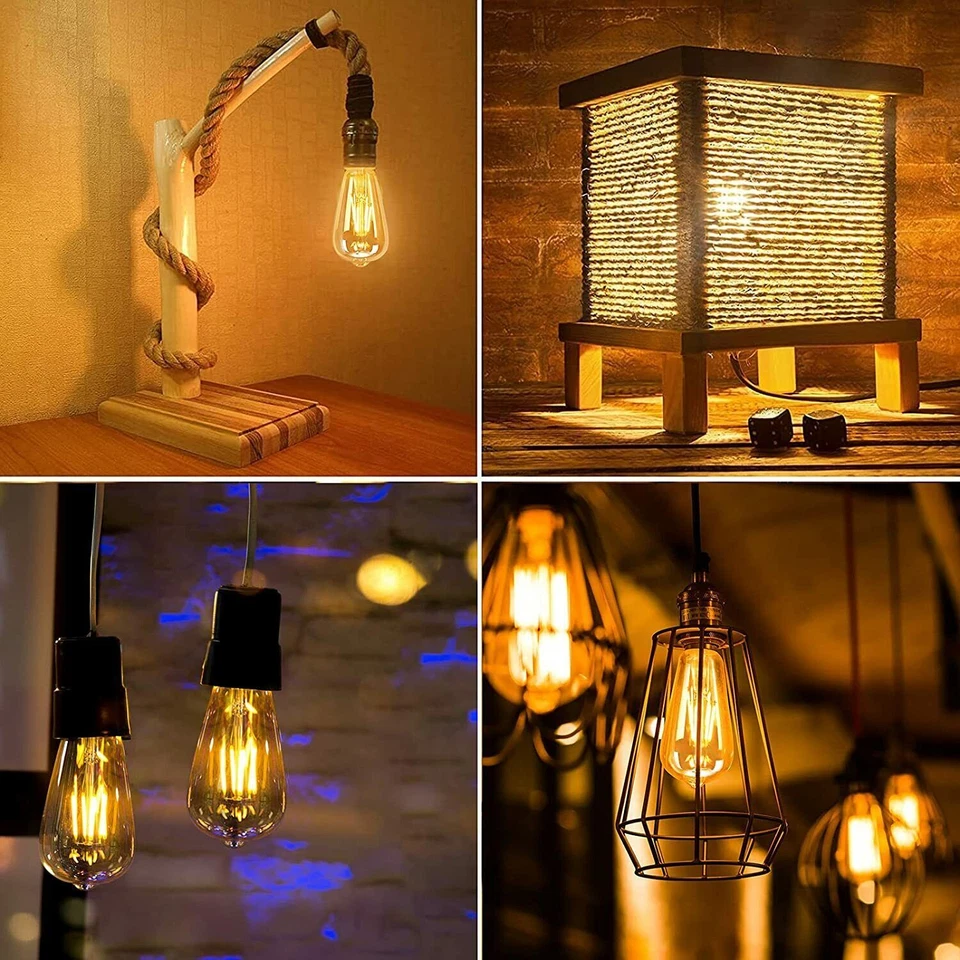 6x Vintage E27 ST64 Filament LED Light Bulb 4W Industrial Edison Lamp Warm White - Image 3 of 4