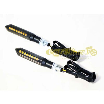Coppia Frecce Anteriori In Alluminio Joker - Omologate, Lente Arancio Con Lampade Alogene 12V 21W