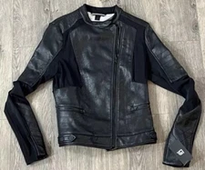 Blanc Noir Womens Size Medium Genuine Leather Jacket NWT