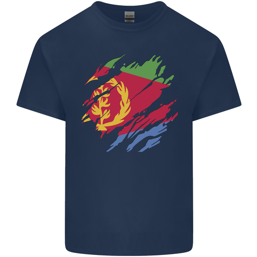 Camiseta de algodón ligero de fútbol americano día bandera de Eritrea bandera de Eritrea rasgada para hombre - Imagen 2 de 31