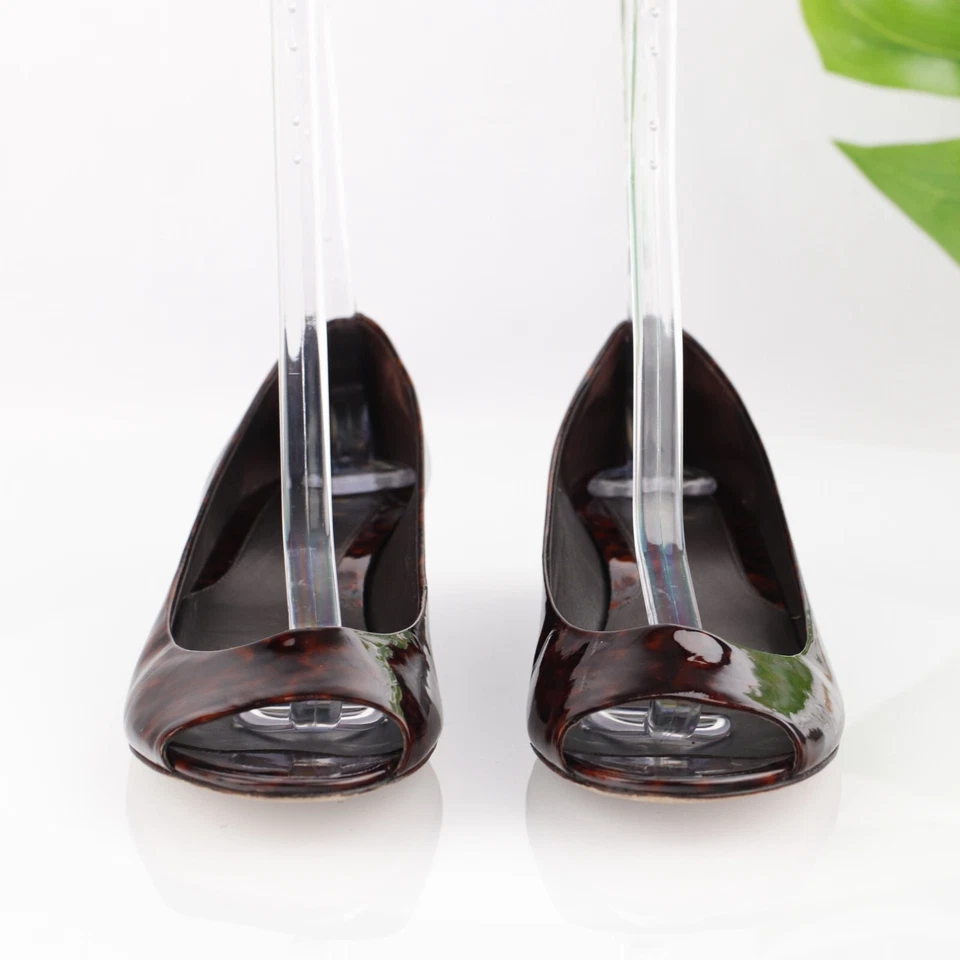 Cole Haan женщин Elly насос размер 8 красный кожаный низкий клиновидный каблук с открытым носком платье обуви - Изображение 2 из 4