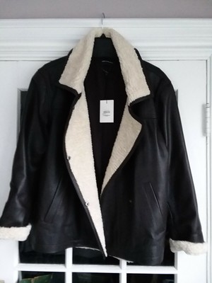 something navy leather jacket