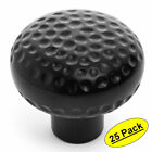 *25 Pack* Cosmas Cabinet Hardware Flat Black Hammered Round Knobs #10551Fb