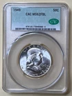1949 Franklin CAC MS62 FBL half dollar