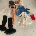 Vintage Barbie Doll & Clothes TLC Lot W/ Repro Wig Set