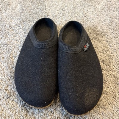 Stegmann Men's Wool Clogs Poly Sole Cork Black Size 10 House Slipper