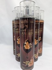 Qty 6 New Bath Body Works CHOCOLATE AMBER Fine Fragrance Mist 8 fl oz
