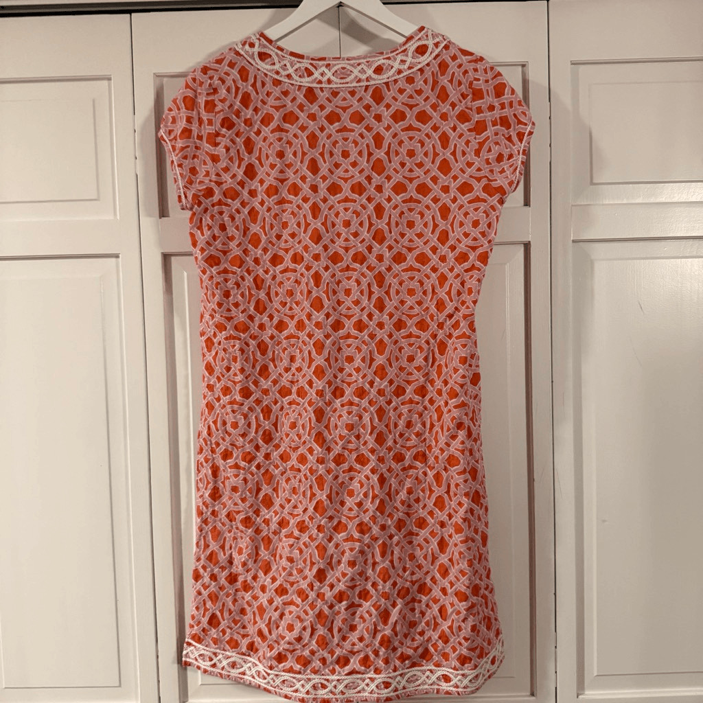 J. McLaughlin orange pink tunic geometric printed… - image 5