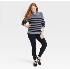 Ingrid  Isabel Gray and Black Cowl Neck Maternity Sweater Size Small