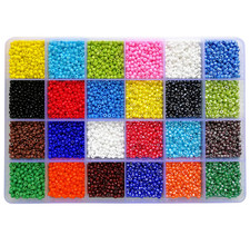 8/0 Craft Seed Beads for Jewelry Making about 7200Pcs in Storage Box Size 3Mm Gl