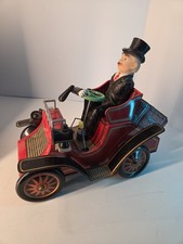Vintage-1950s-1960s Tin Litho Grandpa's Car. Battery operated. Made in Japan