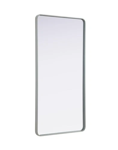 Elegant Decor Contour Metal Rectangle Mirror 30X60" Silver - Picture 4 of 11