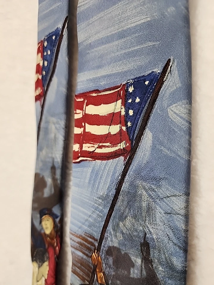 Corbata de seda vintage Polo Ralph Lauren para hombre Revolución Americana hecha a mano en EE. UU. Foto 3 de 4