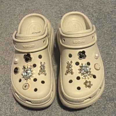 Crocs Beige white Charms size M3/W5