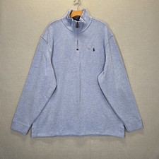 Polo Ralph Lauren Quarter Zip Blue Pullover Sweater Men's Size XXL New